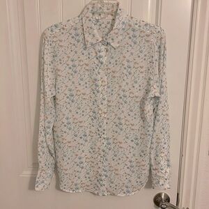 Violet + Claire women’s M. White & blues, pinks, yellows, & greens Floral Blouse